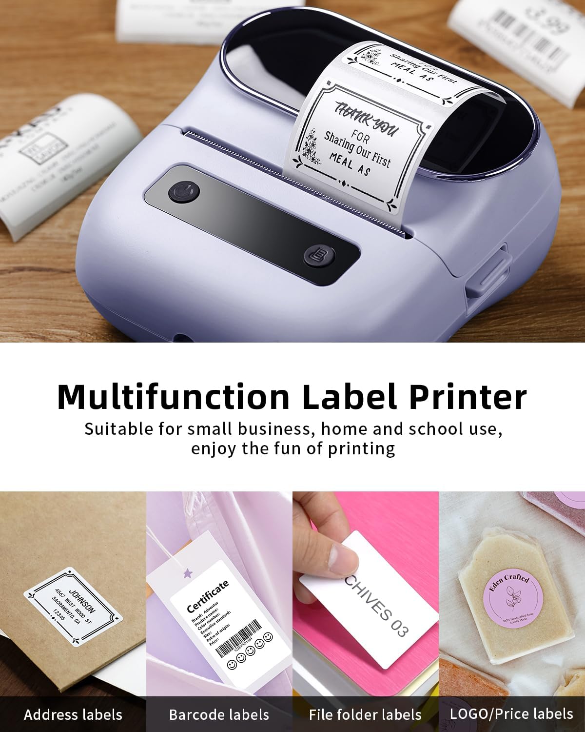 Phomemo M220 Printer Label Maker 3 Inch / Purple