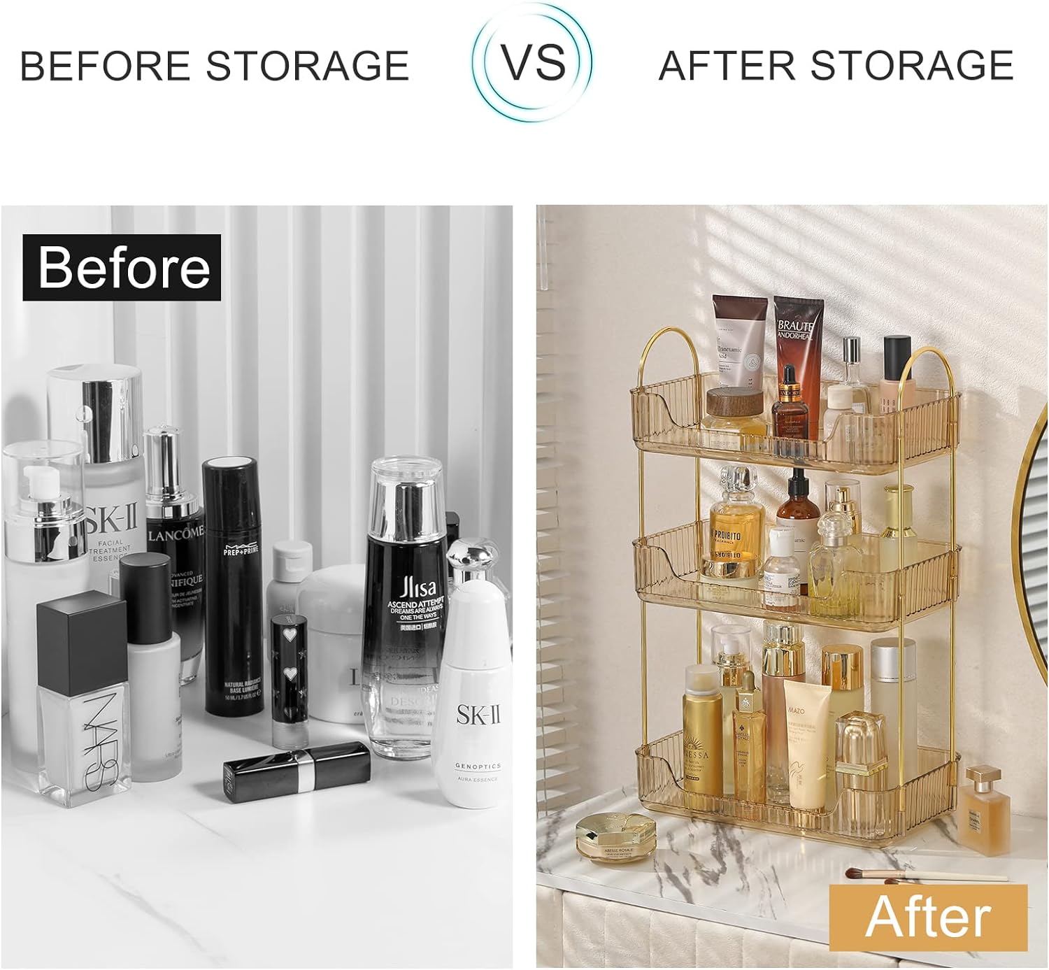 3 Layers Clear Acrylic Cosmetics Shelving