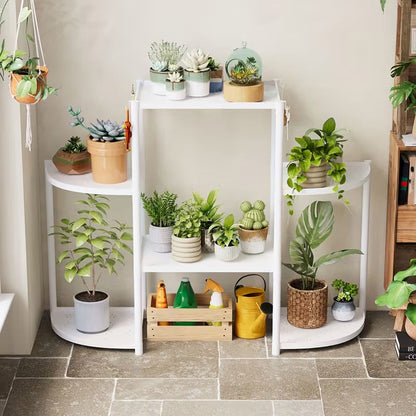 حامل نباتات من الفولاذ والبلاستيك مع 6 رفوف