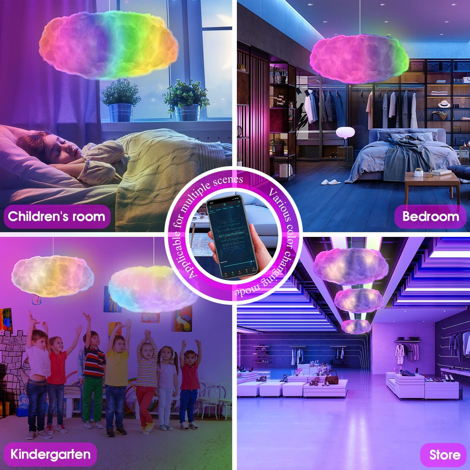 Cloud Ceiling lights RGB For Bedroom