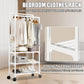 Clothes rack on wheels with 3 layers