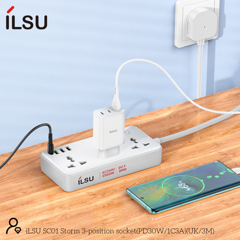 iLSU SC01 Storm 3-position socket(PD30W、1C3A)(UK、3M)