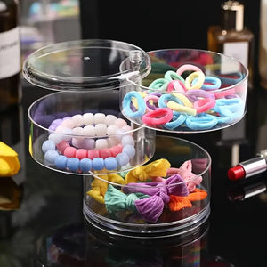 صندوق تخزين الأكسسوار والمجوهرات الدوار 3 طبقات