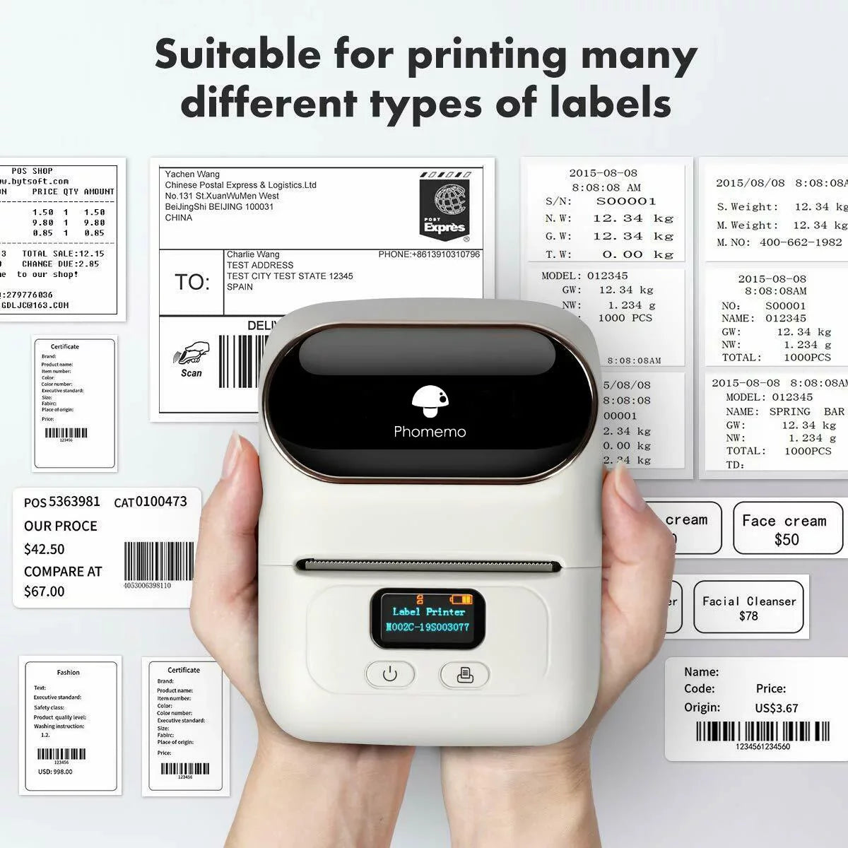 Phomemo M110 Bluetooth Label Printer With 3Rolls / White