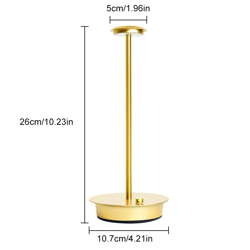 مصباح طاولة ليد معدني قابل لإعادة الشحن