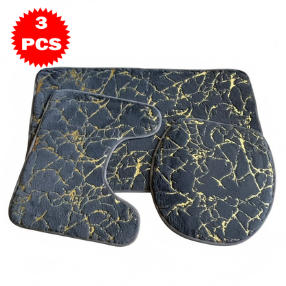 طقم سجاد حمام 3 قطع بنقشة الرخام