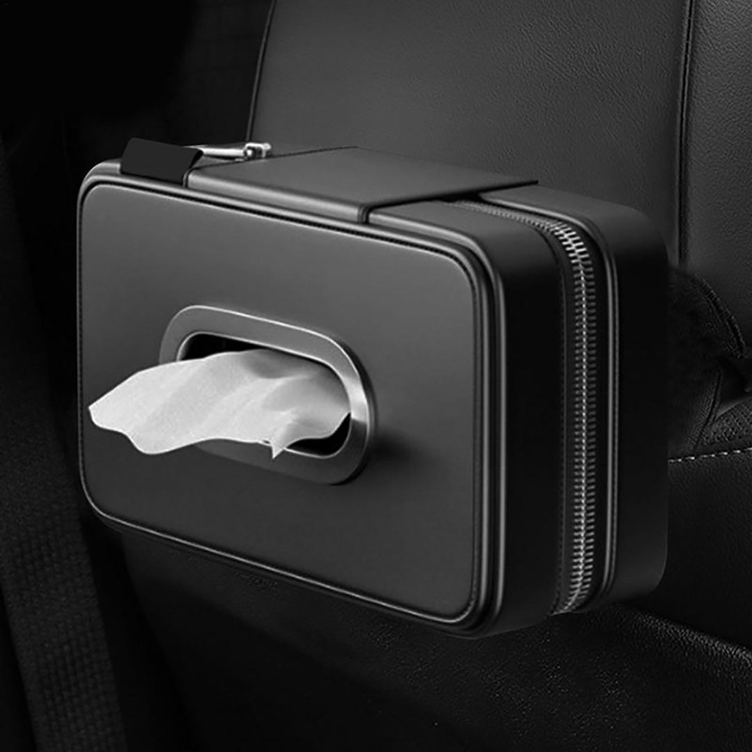 Car Leather Tissue Holder - Beige