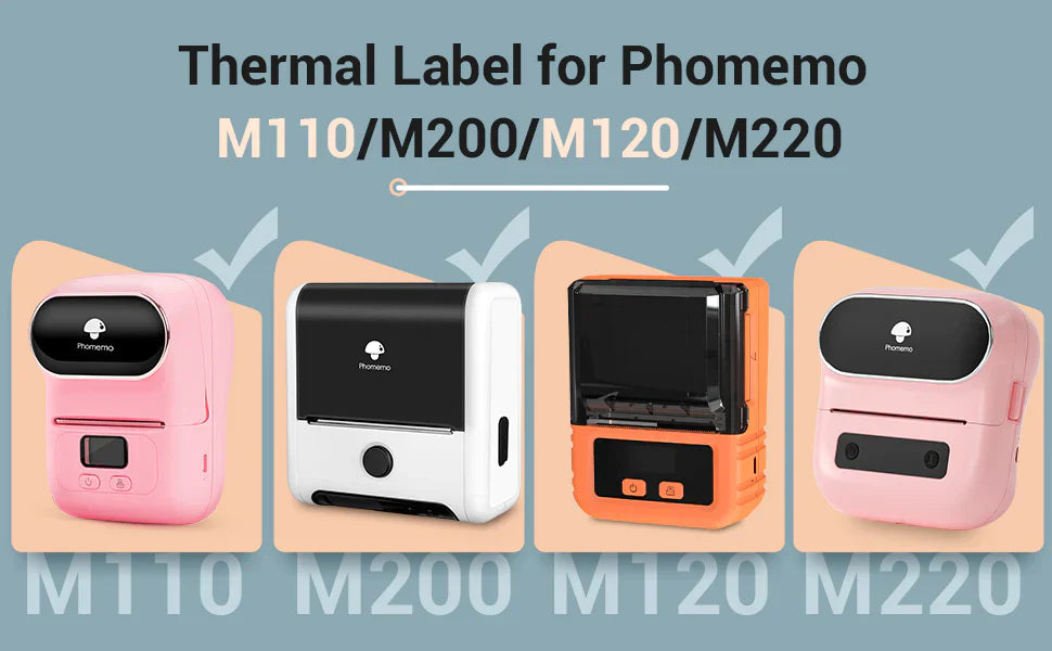 ‏ملصقات طابعة Phomemo 40x30mm / 230Pcs مربع / ازرق