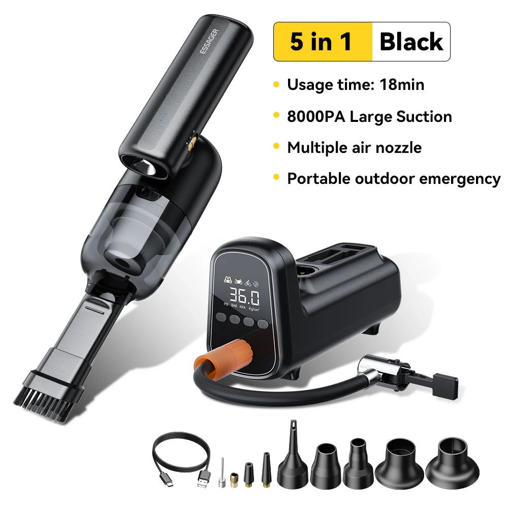 Essager F19 Plus 8000Pa Rechargeable Handheld Vacuum Cleaner