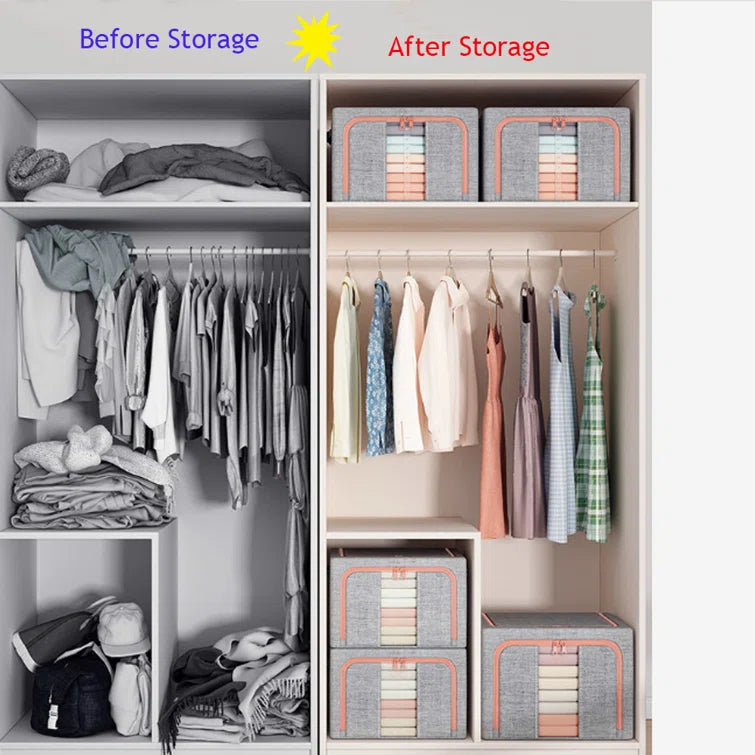 Foldable clothes storage box 66L