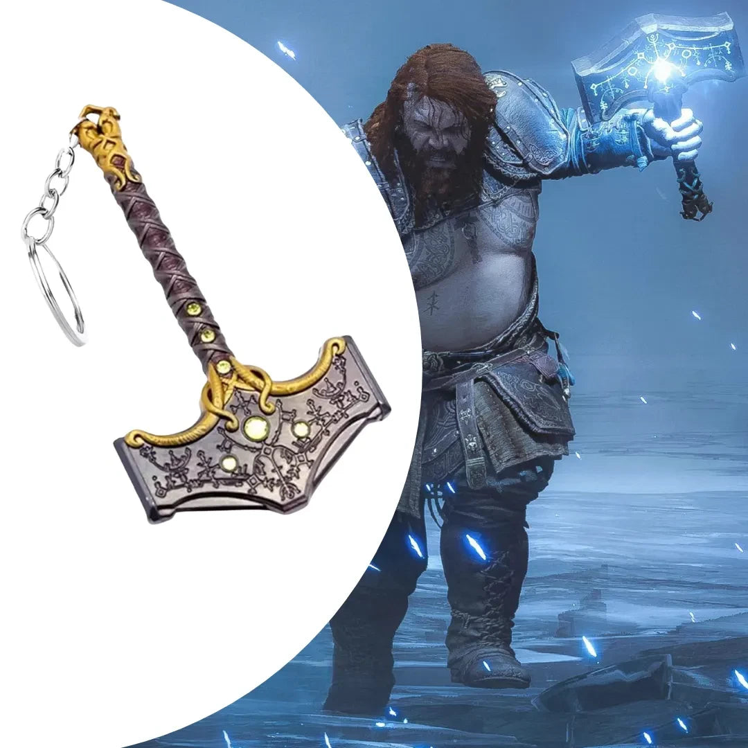 God of War Ragnarok Thor's Hammer Key Chain