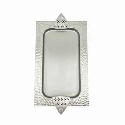 صينية معدنية فاخرة بنقوش هندسية