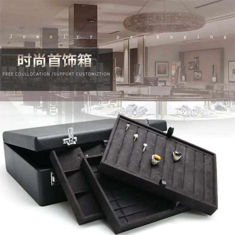 PU leather portable password jewelry box