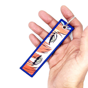 Embroidered keychain on Japanese anime tags