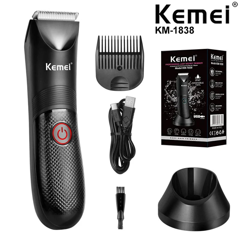 Kemei KM-1838 Groin Area Hair Trimmer Waterproof