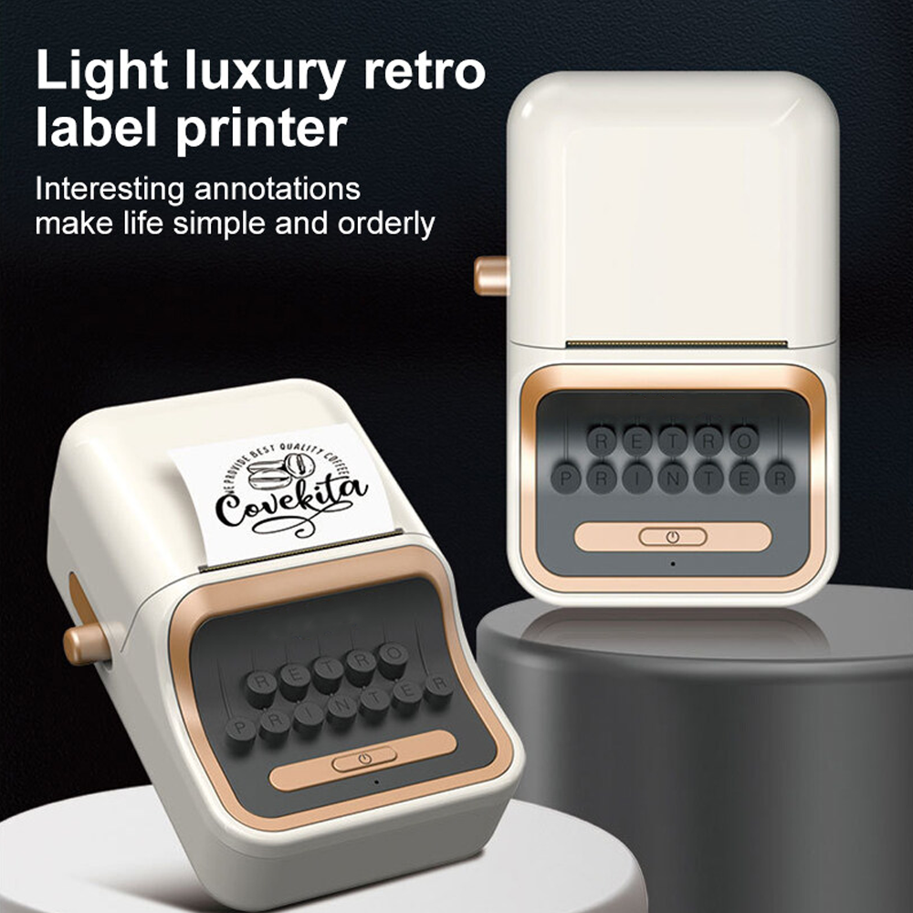 Luxury Retro Label Printer "White"