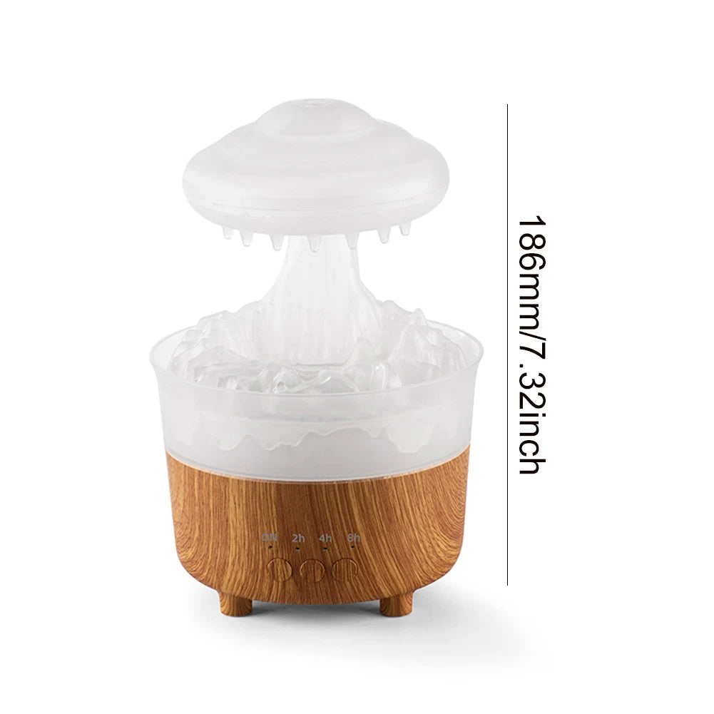 Luminous mushroom-shaped air humidifier with rain property