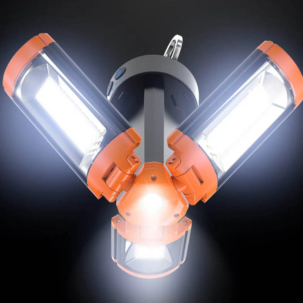 Rechargeable three-head LED light