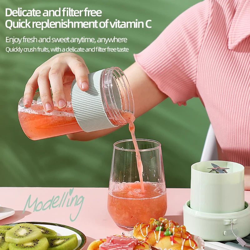 Juicer Blender with Straw USB-C Rechargeable 350mL