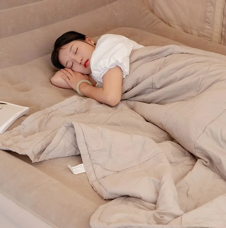سرير هوائي قابل للنفخ مع مضخة ووسادتين