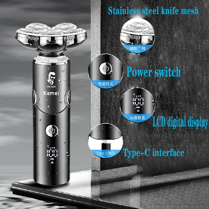 Kemei KM-2193/4In1 Mens Foldable Elictric Shaver Set