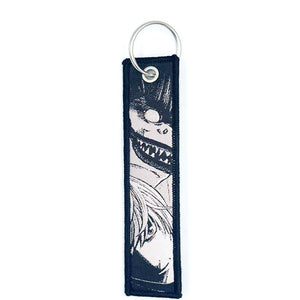 Embroidered keychain on Japanese anime tags