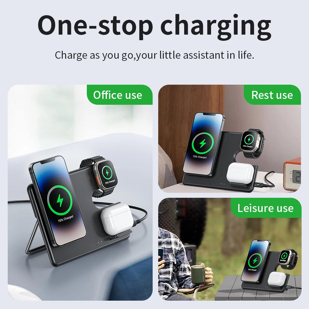 HOCO CQ1 3in1 15W Magsafe Magnetic Wireless Charger