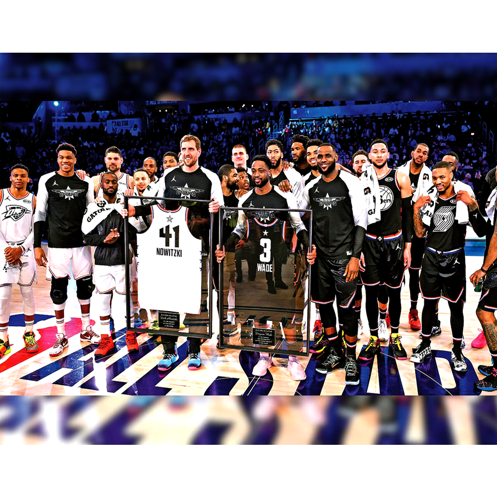 بوستر أسطوري لتكريم ديرك نوفيتسكي ودوين ويد – مباراة كل النجوم (8 بوسترات متنوعة) NBA