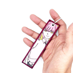 Embroidered keychain on Japanese anime tags