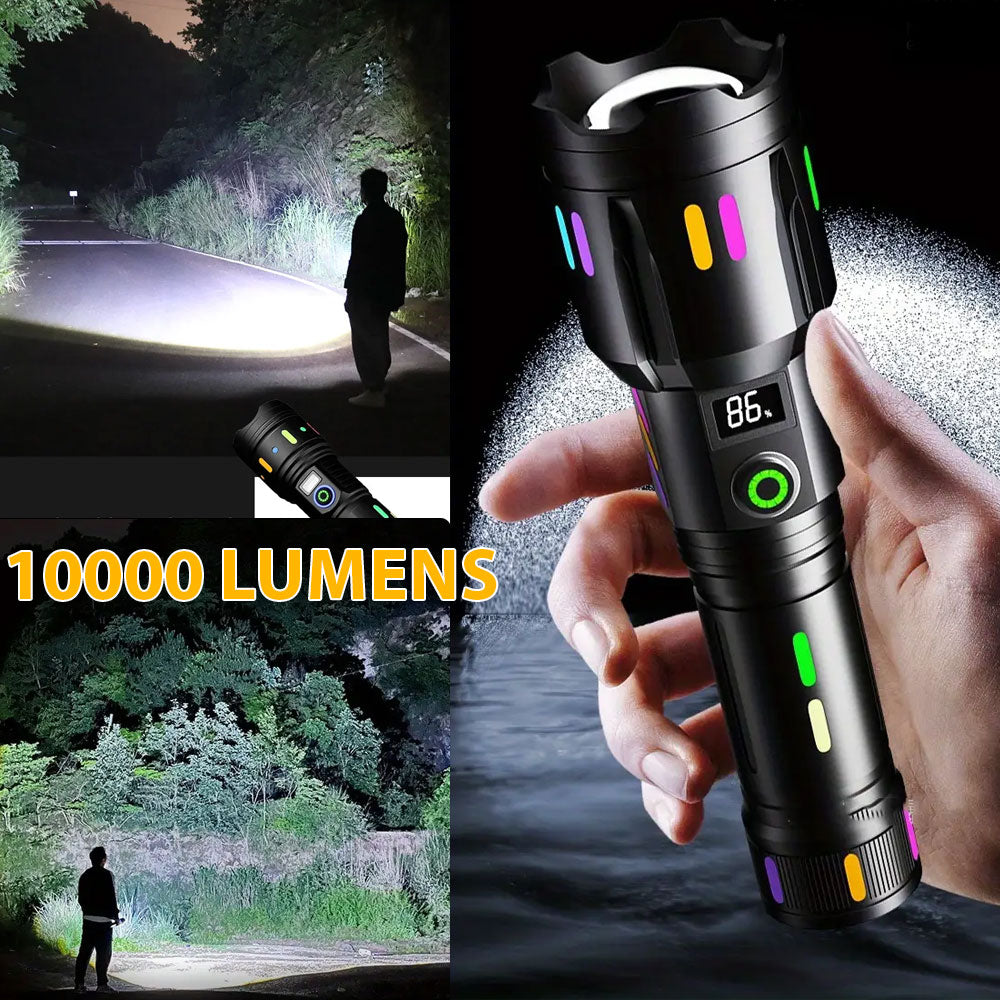 Powerful 10000 lumen LED flashlight