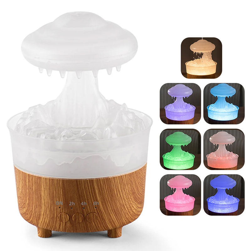 Luminous mushroom-shaped air humidifier with rain property