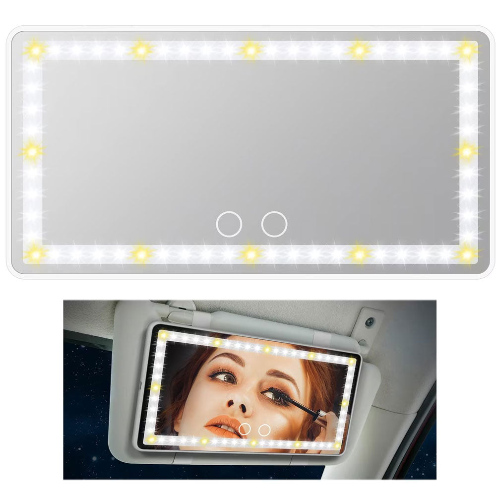 مرآة تجميل للسيارة مع مصابيح LED