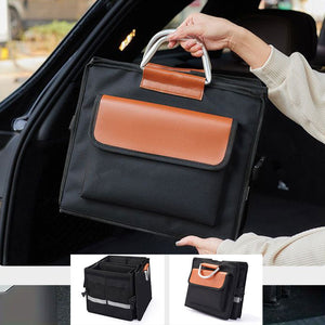 Foldable car trunk storage box