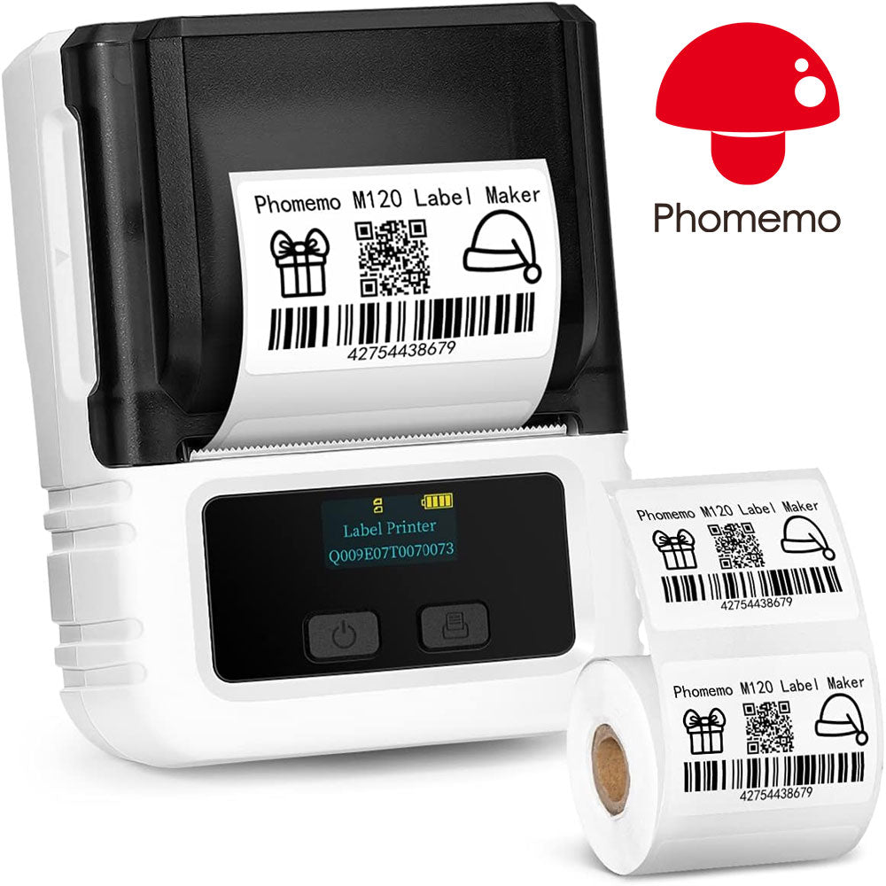 Phomemo M120 Label Maker Printer / White