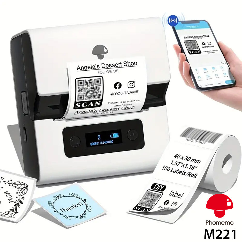 Phomemo M221 Bluetooth thermal label printer/Black&White