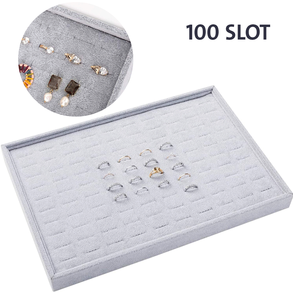 صندوق منظم لإكسسوارات المجوهرات مكون من 100 فتحة