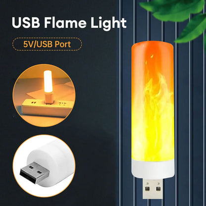 مصباح إضاءة LED بتأثير اللهب USB قدرة 5 فولت