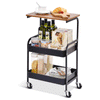 3-Tier Metal Storage Cart with Handle - Black