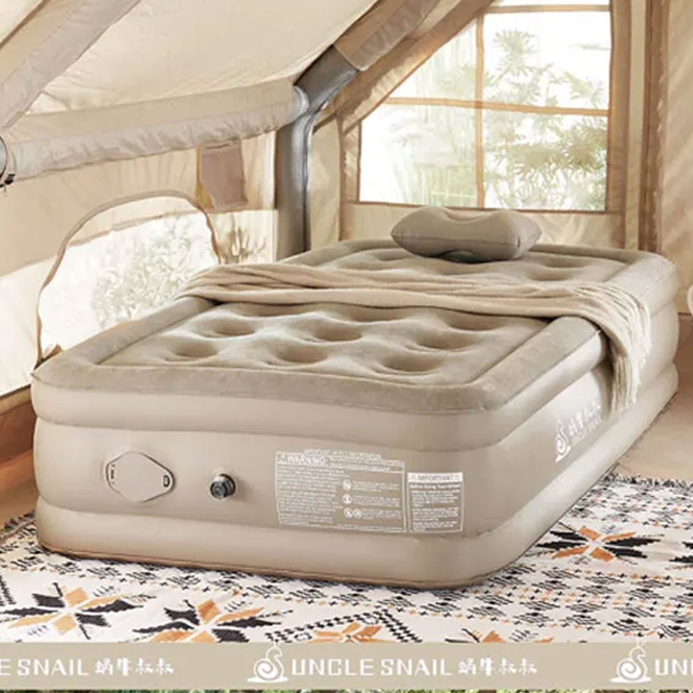 سرير هوائي جبلي مع مضخة ووسادة قابلة للنفخ