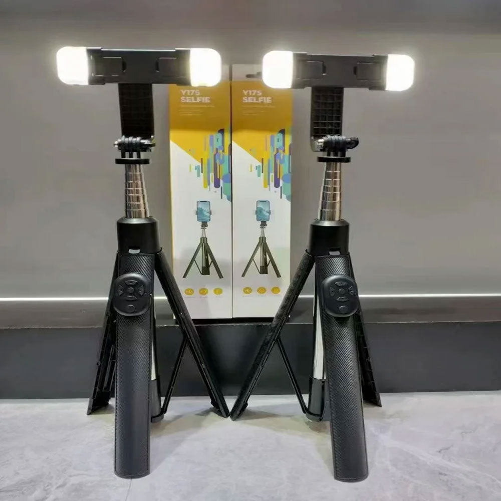 Y17S Selfie Stick Tripod Stand with Mini Lights