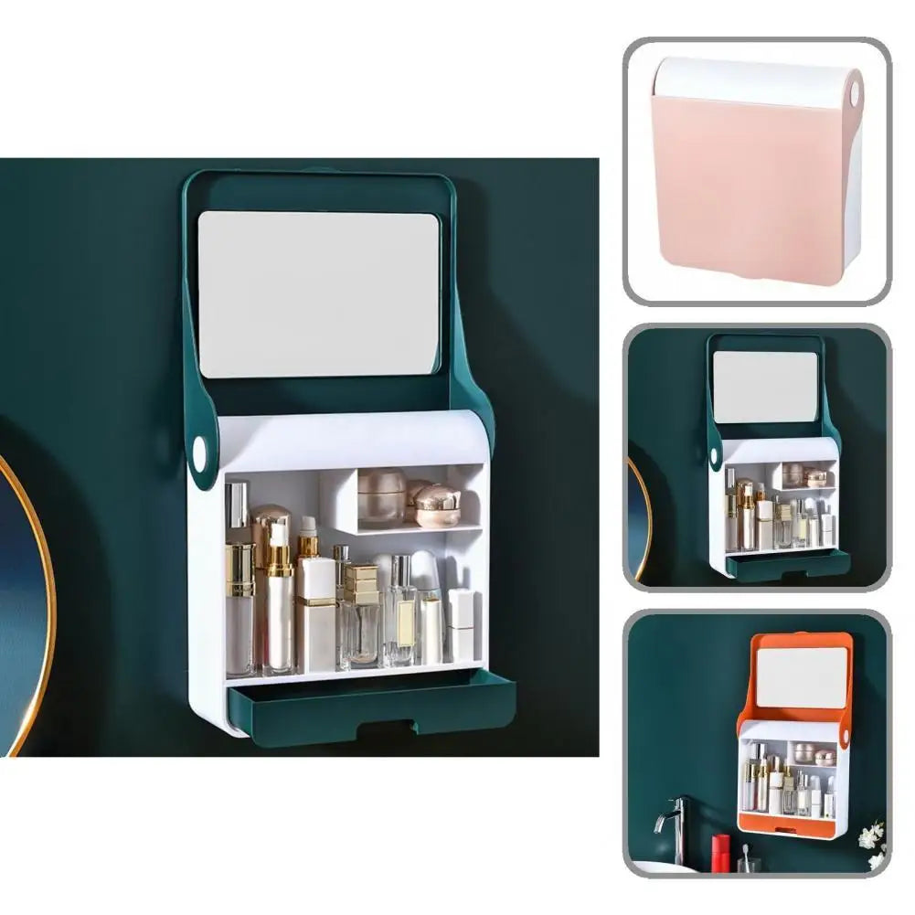 Makeup organizers with foldable mirror