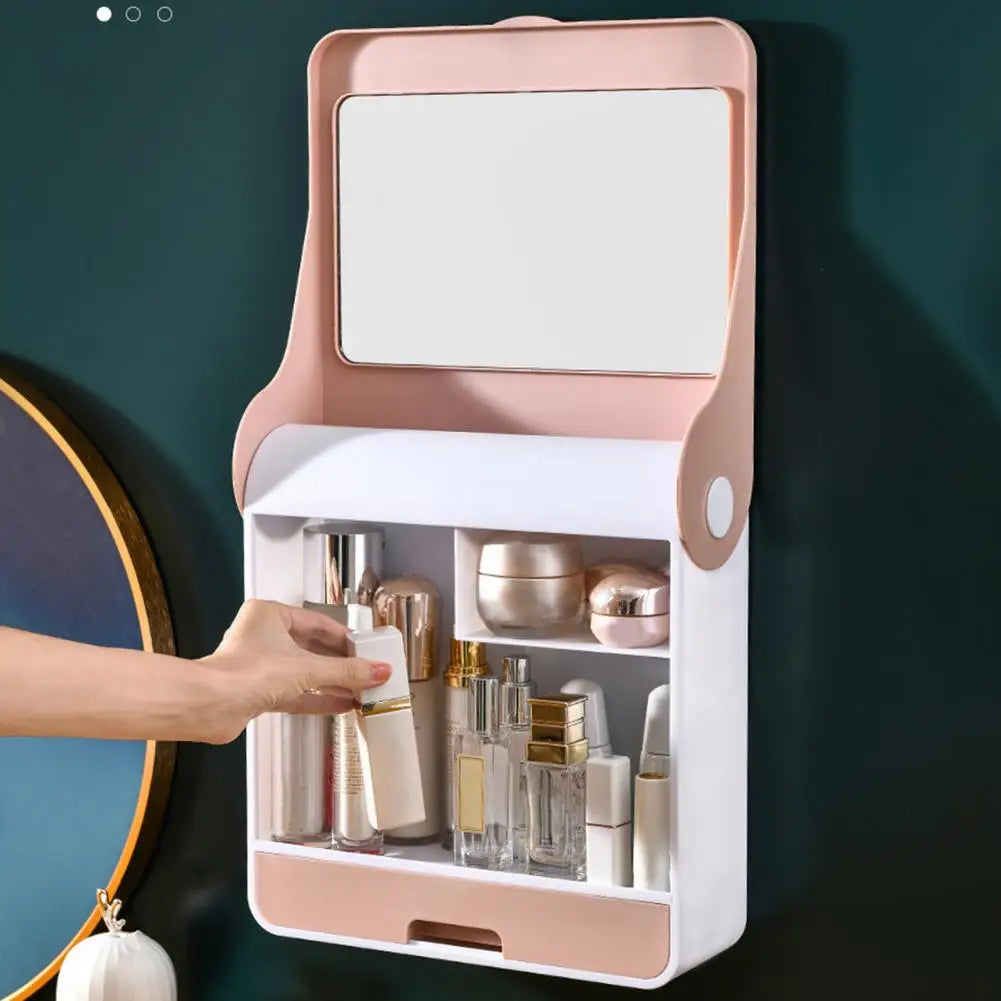 Makeup organizers with foldable mirror