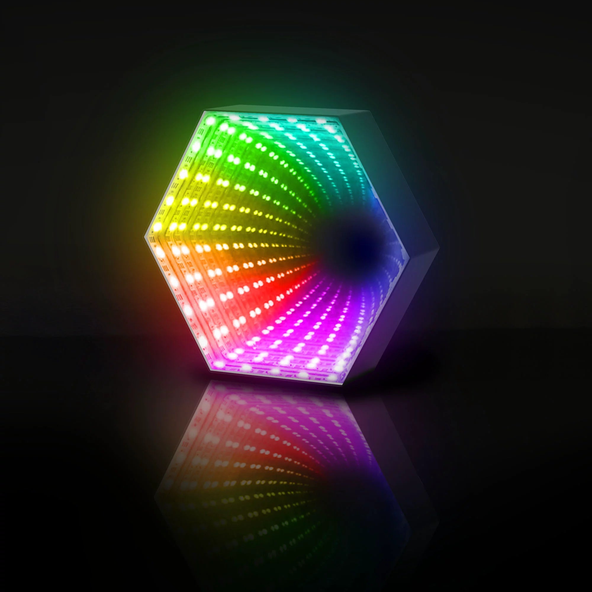 ضوء مرآة ثلاثي الأبعاد تفاعلي بالصوت RGB+1