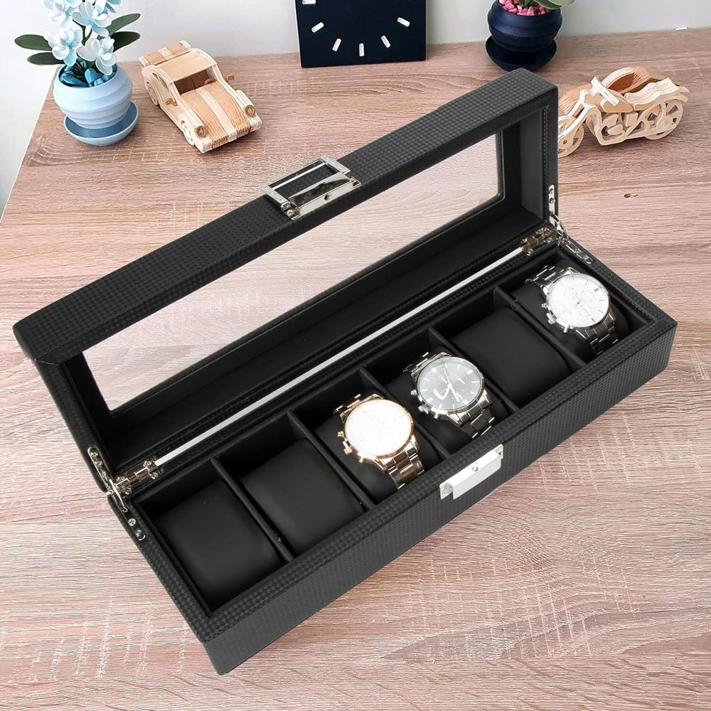 Leather Watchs Box 6 Watch Slots