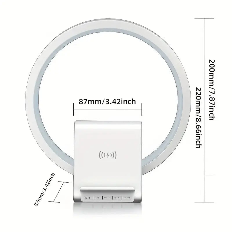 BT256 مكبر صوت 3 في 1 مع مصباح LED وشاحن لاسلكي