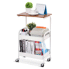 3-Tier Metal Storage Cart with Handle - White