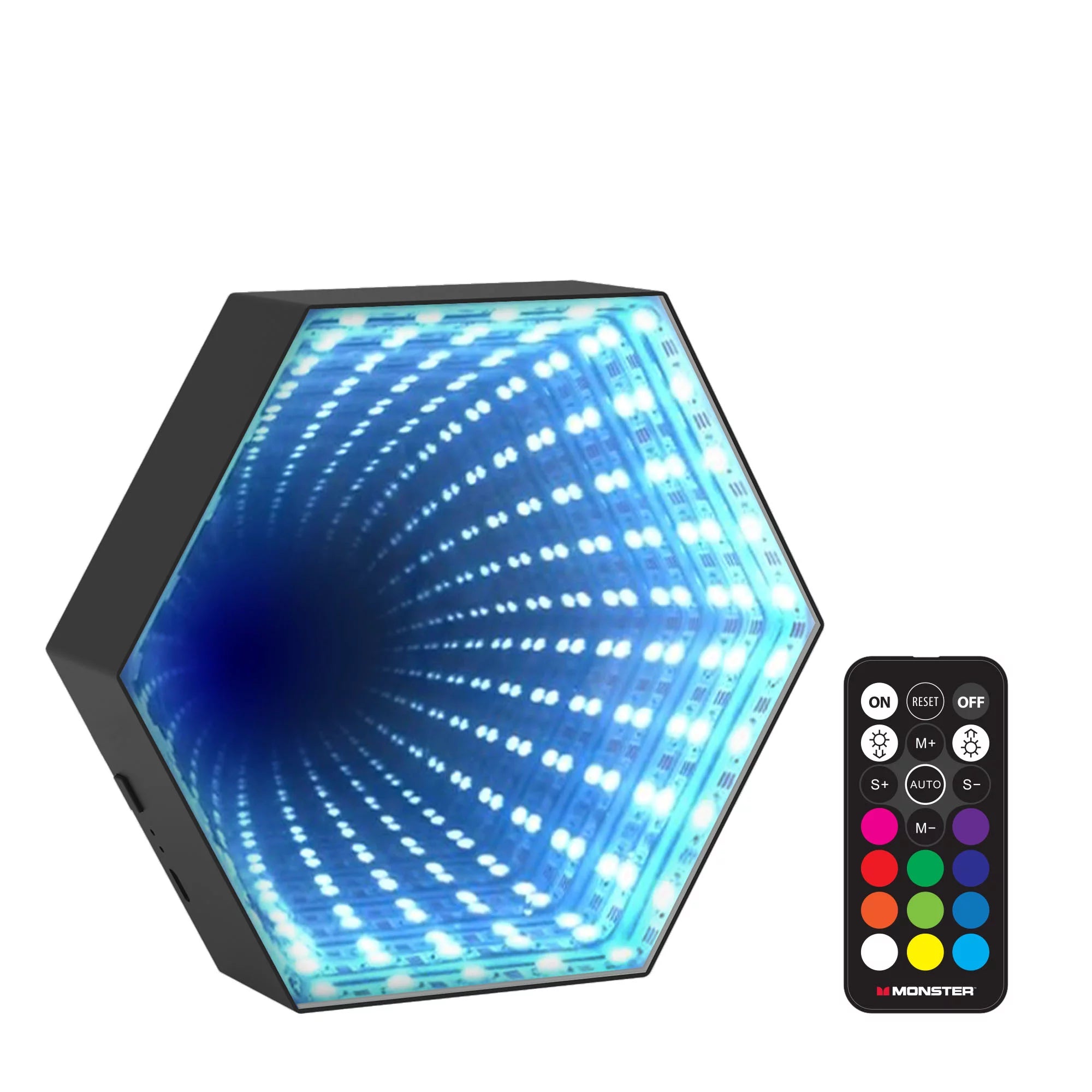 ضوء مرآة ثلاثي الأبعاد تفاعلي بالصوت RGB+1