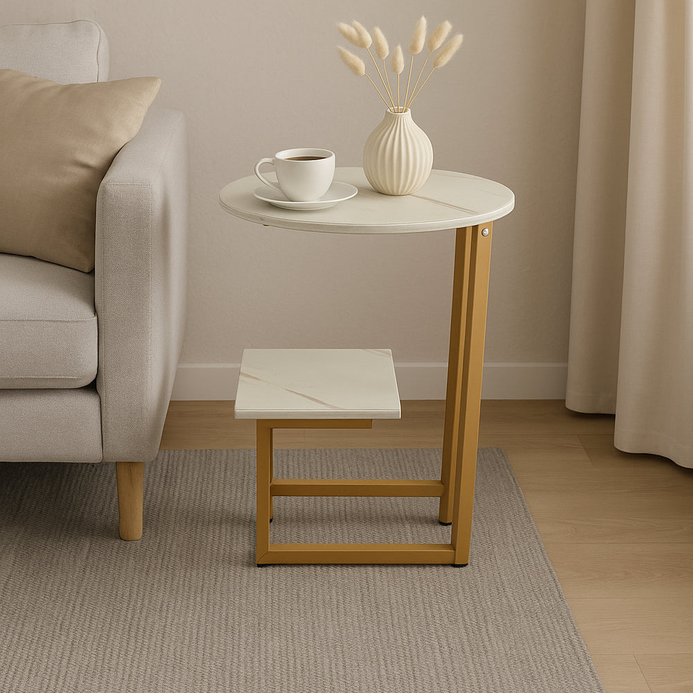 طاولة جانبية دائرية فاخرة مودرن وعملية