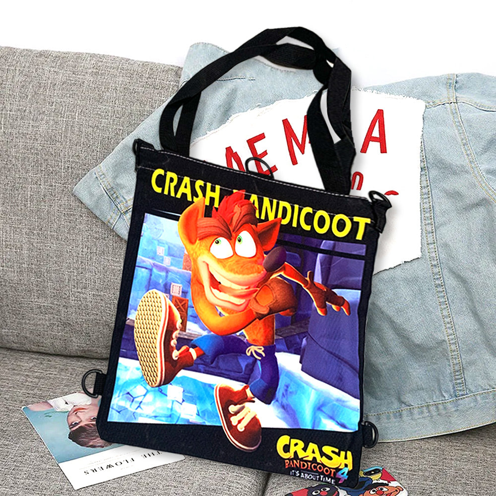 Crash and Neo Cortex Printed Multipurpose Canvas Tote Bag