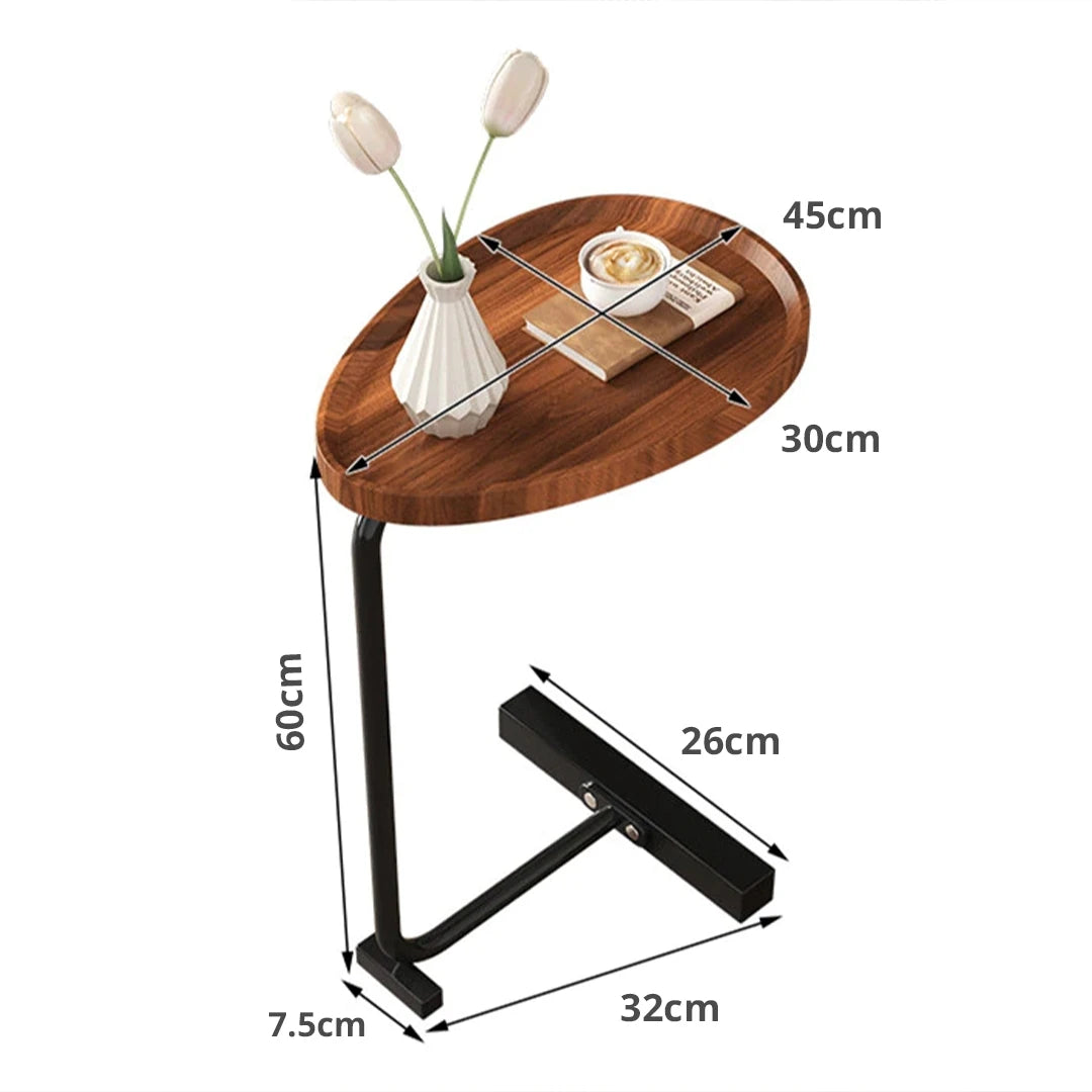 طاولة جانبية على شكل حرف C بقاعدة اسود